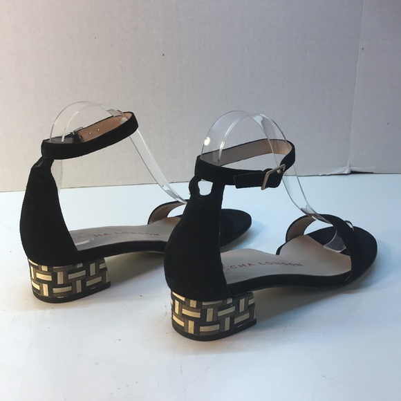 Sacha London Black Suede Sandals with Multi-color Heel Size 7 - Picture 4 of 12